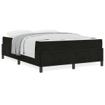 vidaXL Cadru de pat cu saltea Negru și Alb 140 x 200 cm Catifea