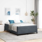 vidaXL Cadru de pat Gri închis, gri și alb 160 x 200 cm Catifea