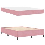 vidaXL Cadru de pat cu saltea Roz și alb 160 x 200 cm Catifea