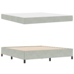 vidaXL Cadru de pat Gri deschis, gri și alb 180 x 200 cm Catifea