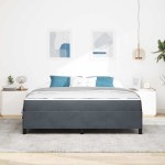vidaXL Cadru de pat Gri închis, gri și alb 180 x 200 cm Catifea