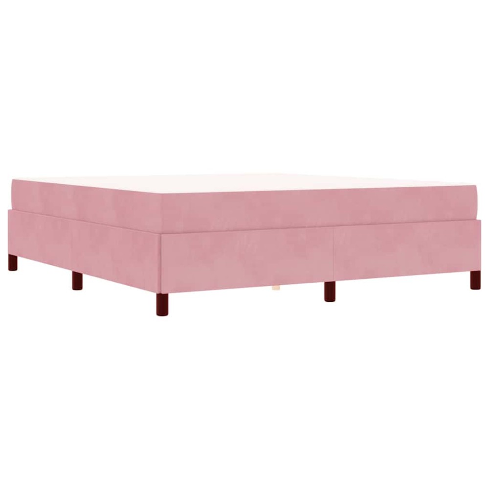 vidaXL Cadru de pat cu saltea Roz și alb 180 x 200 cm Catifea