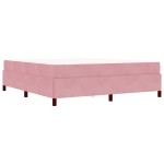 vidaXL Cadru de pat cu saltea Roz și alb 180 x 200 cm Catifea