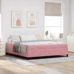 vidaXL Cadru de pat cu saltea Roz și alb 180 x 200 cm Catifea