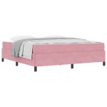 vidaXL Cadru de pat cu saltea Roz și alb 180 x 200 cm Catifea