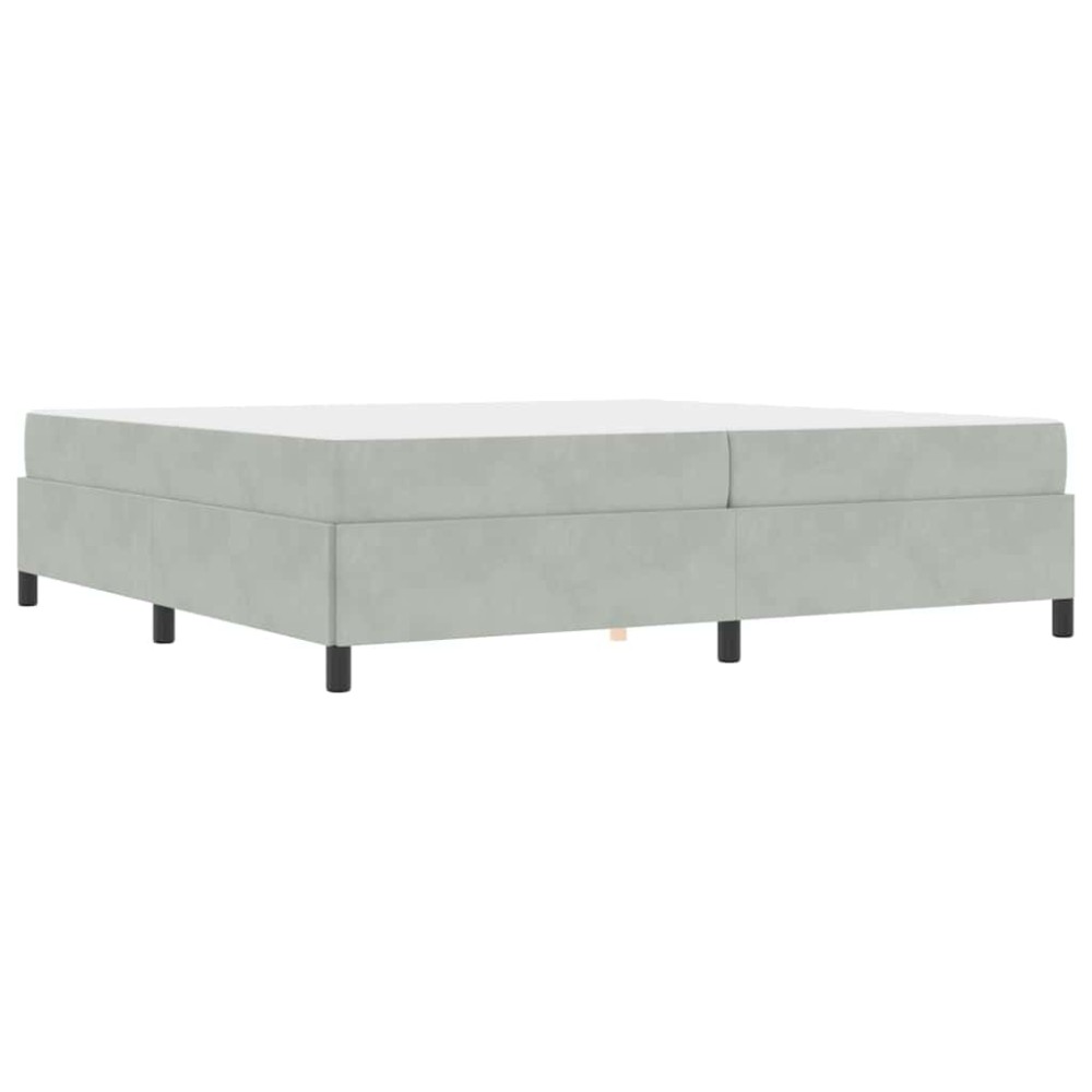 vidaXL Cadru de pat Altele Alb și gri deschis 200 x 200 cm Catifea