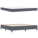 vidaXL Cadru de pat Gri închis, gri și alb 200 x 200 cm Catifea