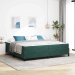 vidaXL Cadru de pat Verde închis, verde și alb 200 x 200 cm Catifea