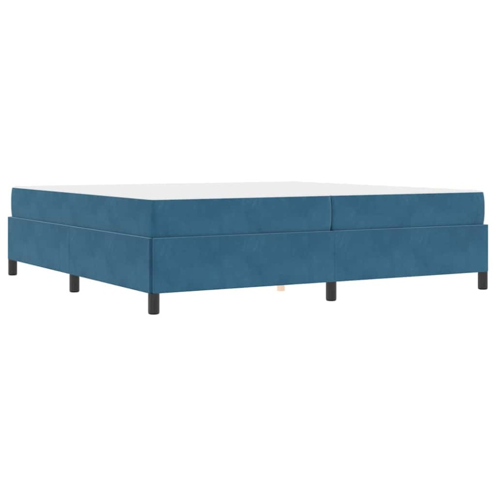 vidaXL Cadru de pat Altele Albastru închis și alb 200 x 200 cm Catifea