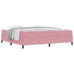 vidaXL Cadru de pat cu saltea Roz și alb 200 x 200 cm Catifea