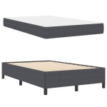 vidaXL Cadru de pat cu saltea Gri închis 120 x 190 cm țesătură