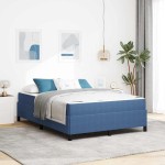 vidaXL Cadru de pat albastru 140 x 190 cm Țesătură de catifea vidaXL Cadru de pat albastru 140 x 190 cm Țesătură de catifea