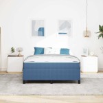 vidaXL Cadru de pat albastru 140 x 190 cm Țesătură de catifea vidaXL Cadru de pat albastru 140 x 190 cm Țesătură de catifea