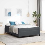 vidaXL Cadru de pat Gri închis 140 x 200 cm Țesătură de catifea vidaXL Cadru de pat Gri închis 140 x 200 cm Țesătură de catifea