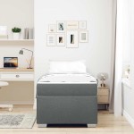vidaXL Cadru de pat Gri închis 90 x 190 cm țesătură vidaXL Cadru de pat Gri închis 90 x 190 cm țesătură
