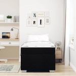 vidaXL Cadru de pat cu saltea Negru 90 x 190 cm țesătură