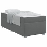 vidaXL Cadru de pat Gri închis 90 x 200 cm țesătură vidaXL Cadru de pat Gri închis 90 x 200 cm țesătură