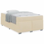 vidaXL Cadru de pat Crem 120 x 190 cm țesătură vidaXL Cadru de pat Crem 120 x 190 cm țesătură