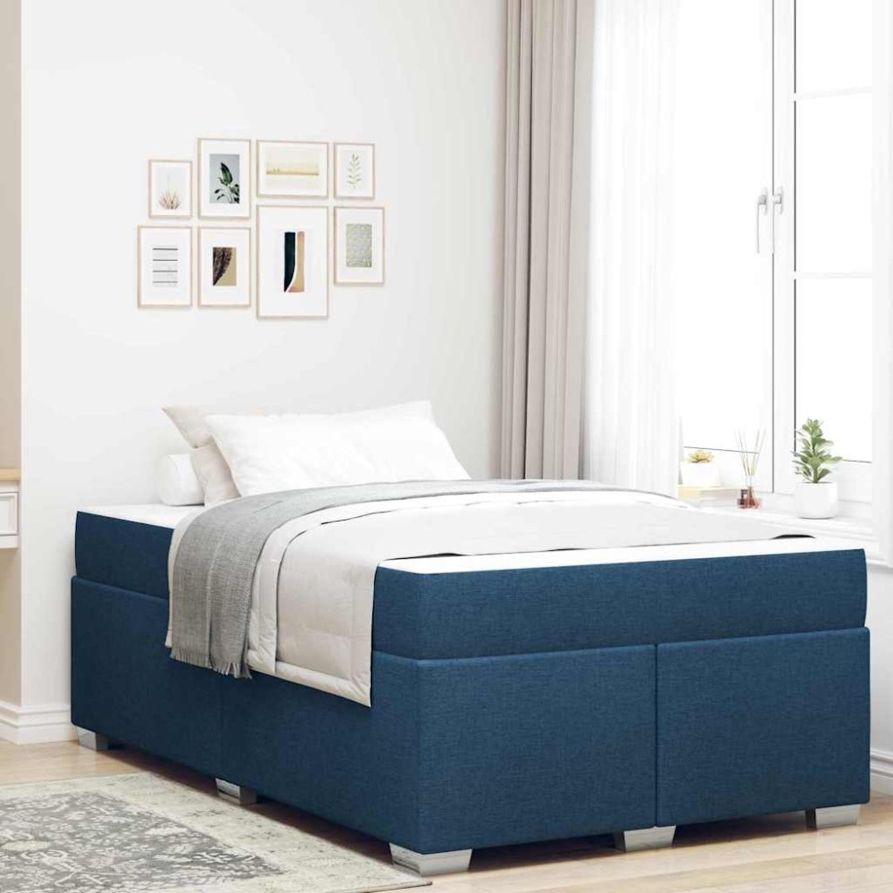 vidaXL Cadru de pat Altele albastru 120 x 190 cm țesătură