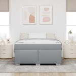 vidaXL Cadru de pat Gri deschis 160 x 200 cm țesătură vidaXL Cadru de pat Gri deschis 160 x 200 cm țesătură