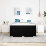 vidaXL Cadru de pat cu saltea Negru 160 x 200 cm țesătură