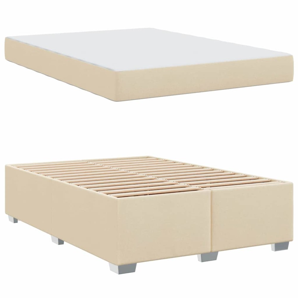 vidaXL Cadru de pat Altele Crem 160 x 200 cm țesătură