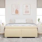 vidaXL Cadru de pat Crem 180 x 200 cm țesătură vidaXL Cadru de pat Crem 180 x 200 cm țesătură