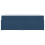 vidaXL Cadru de pat cu saltea albastru 180 x 200 cm țesătură