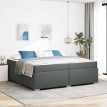 vidaXL Cadru de pat Gri închis 200 x 200 cm țesătură vidaXL Cadru de pat Gri închis 200 x 200 cm țesătură