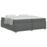 vidaXL Cadru de pat Gri închis 200 x 200 cm țesătură vidaXL Cadru de pat Gri închis 200 x 200 cm țesătură