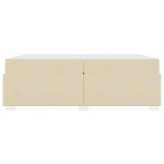 vidaXL Cadru de pat cu saltea Crem 200 x 200 cm țesătură