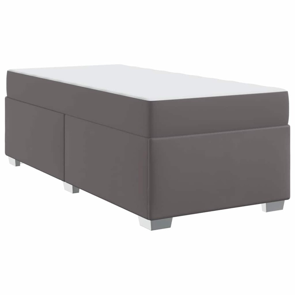 vidaXL Cadru de pat Gri 90 x 190 cm Piele artificială