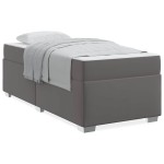 vidaXL Cadru de pat Gri 90 x 190 cm Piele artificială vidaXL Cadru de pat Gri 90 x 190 cm Piele artificială