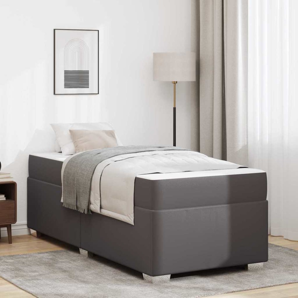 vidaXL Cadru de pat Gri 100 x 200 cm Piele artificială