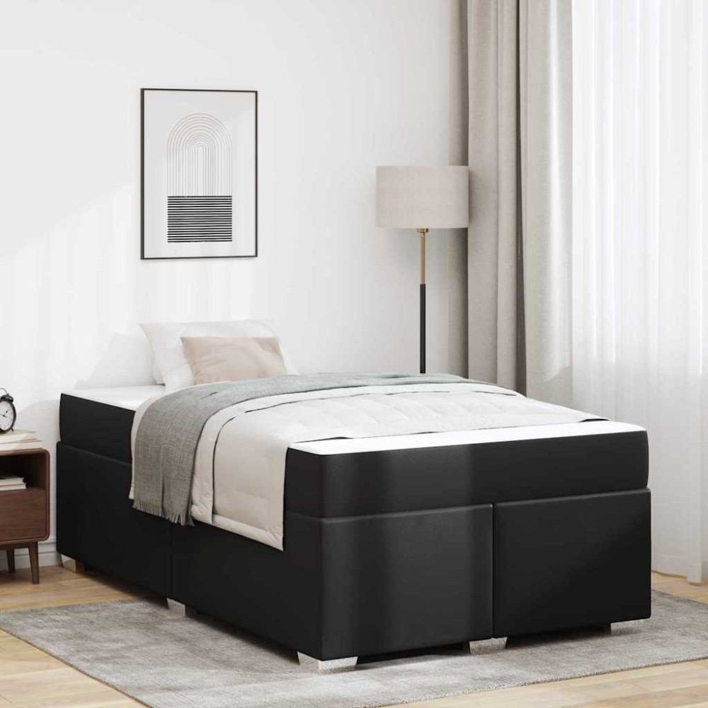 vidaXL Cadru de pat cu saltea Negru 120 x 190 cm țesătură