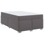 vidaXL Cadru de pat Gri 120 x 190 cm Piele artificială vidaXL Cadru de pat Gri 120 x 190 cm Piele artificială