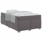 vidaXL Cadru de pat Gri 120 x 190 cm Piele artificială vidaXL Cadru de pat Gri 120 x 190 cm Piele artificială