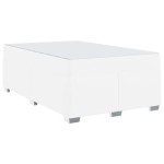 vidaXL Cadru de pat cu saltea Alb 120 x 200 cm țesătură