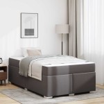 vidaXL Cadru de pat Gri 120 x 200 cm Piele artificială vidaXL Cadru de pat Gri 120 x 200 cm Piele artificială