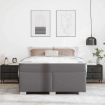 vidaXL Cadru de pat Gri 140 x 200 cm Piele artificială vidaXL Cadru de pat Gri 140 x 200 cm Piele artificială