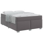 vidaXL Cadru de pat Gri 160 x 200 cm Piele artificială vidaXL Cadru de pat Gri 160 x 200 cm Piele artificială