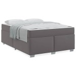 vidaXL Cadru de pat Gri 160 x 200 cm Piele artificială vidaXL Cadru de pat Gri 160 x 200 cm Piele artificială