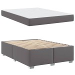 vidaXL Cadru de pat Gri 160 x 200 cm Piele artificială vidaXL Cadru de pat Gri 160 x 200 cm Piele artificială
