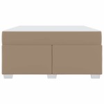 vidaXL Cadru de pat cu saltea Cappuccino 160 x 200 cm țesătură