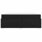 vidaXL Cadru de pat cu saltea Negru 180 x 200 cm țesătură