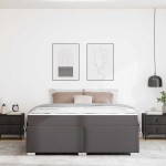 vidaXL Cadru de pat Gri 180 x 200 cm Piele artificială vidaXL Cadru de pat Gri 180 x 200 cm Piele artificială