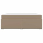 vidaXL Cadru de pat cu saltea Cappuccino 180 x 200 cm țesătură