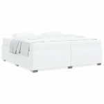 vidaXL Cadru de pat cu saltea Alb 200 x 200 cm țesătură