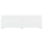 vidaXL Cadru de pat cu saltea Alb 200 x 200 cm țesătură