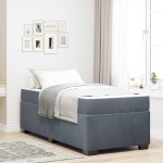 vidaXL Cadru de pat cu saltea cu saltea Gri închis 80 x 200 cm Catifea